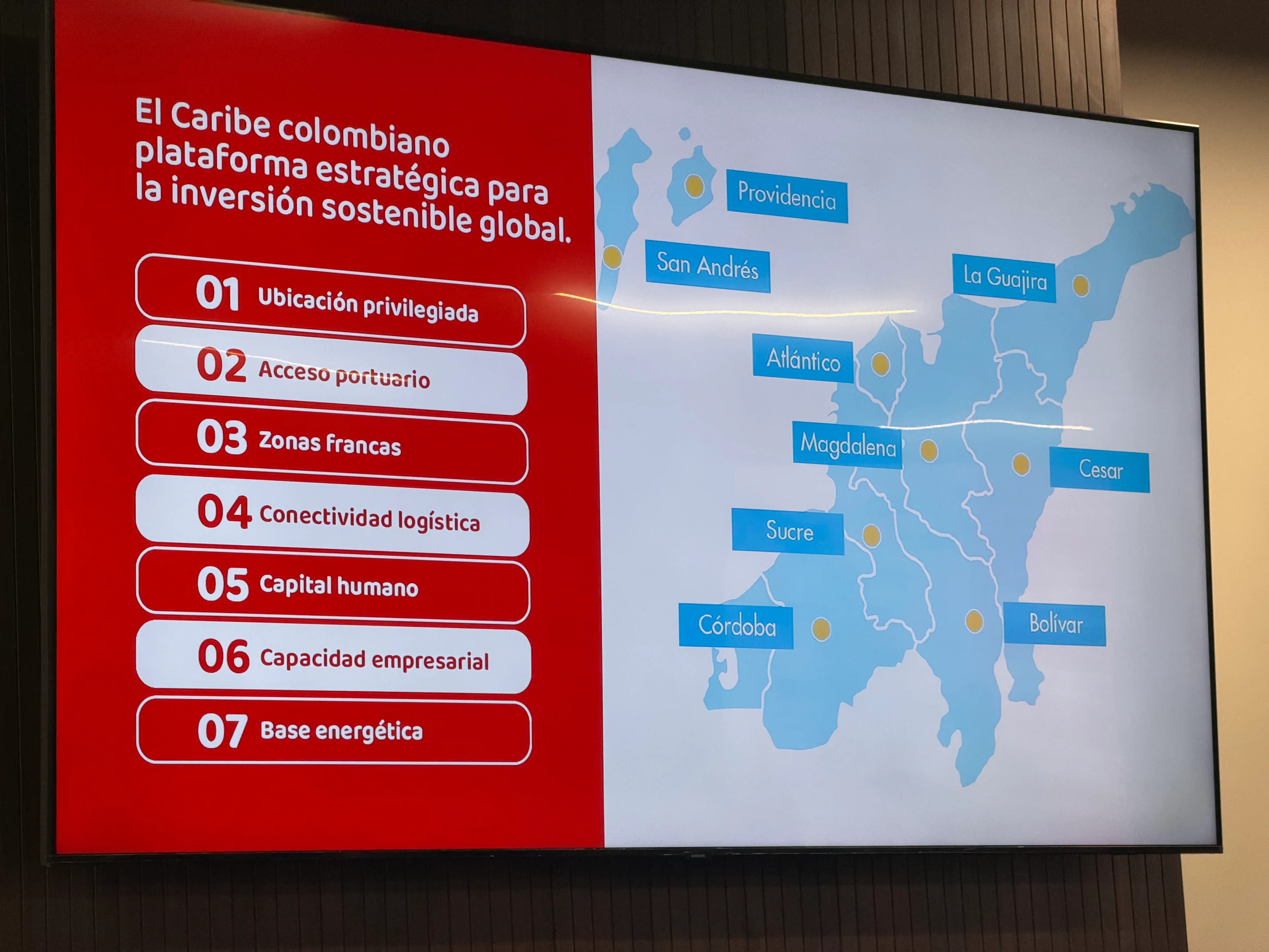 Presentación sobre inversión sostenible del Caribe colombiano